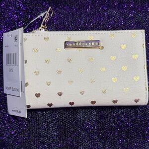 Madden Girl White and Gold Heart Wallet